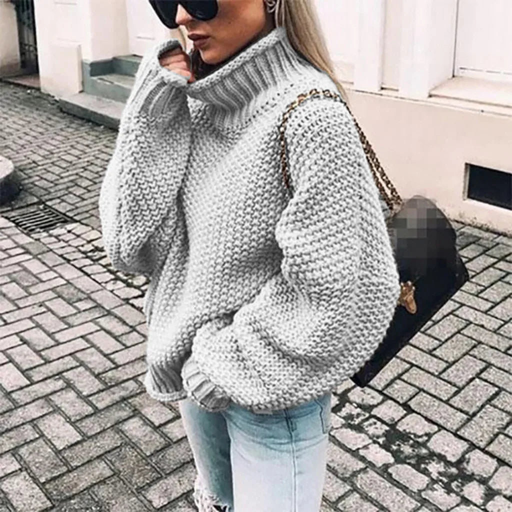 High Neck Pullover Sweater