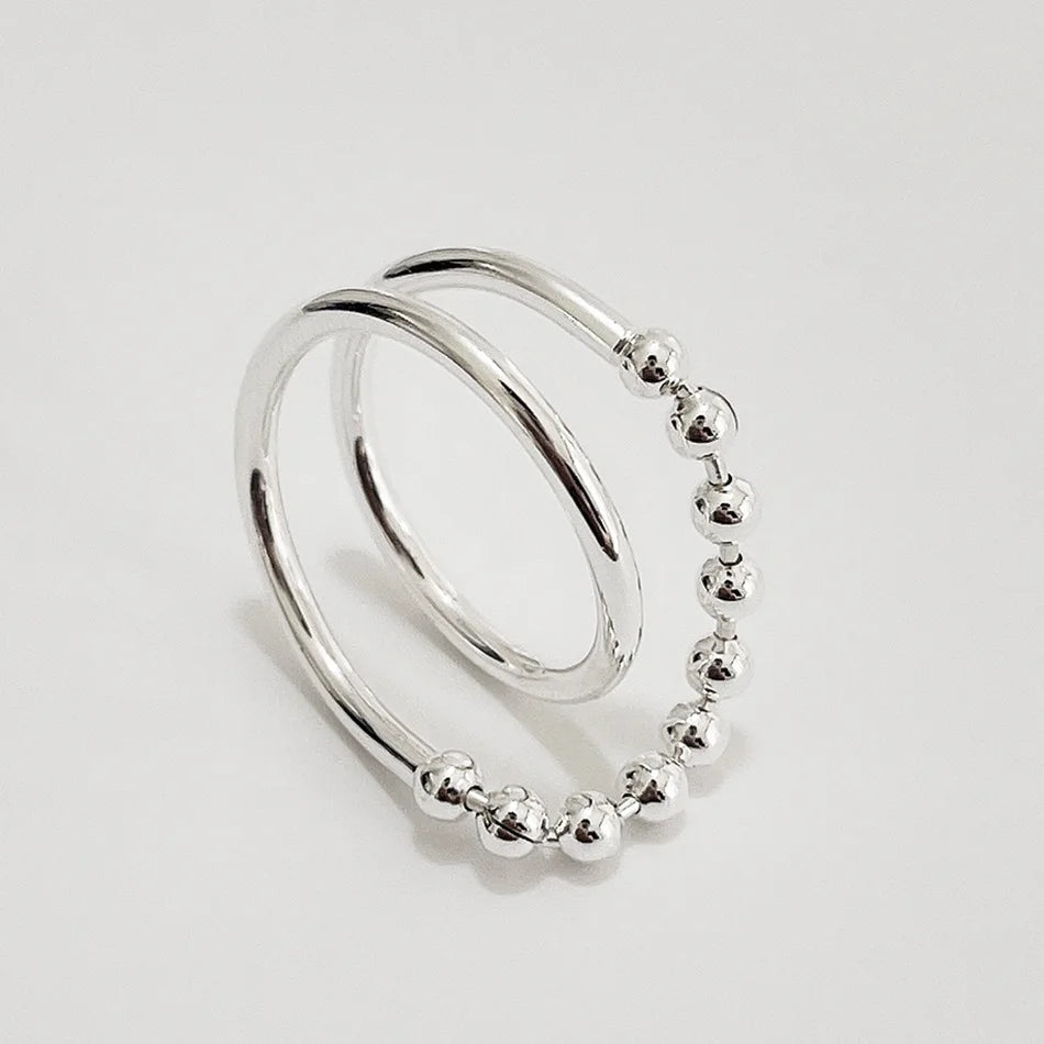 925 Sterling Open Chain Ball Rings