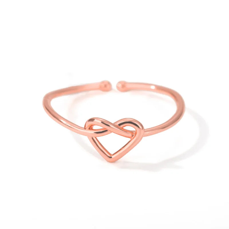 Gold Heart Couple Rings